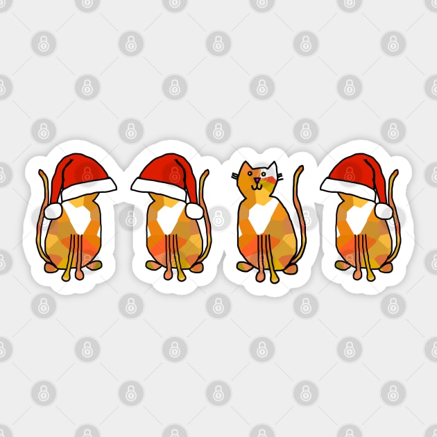 Christmas Cats with Santa Hats Sticker by ellenhenryart